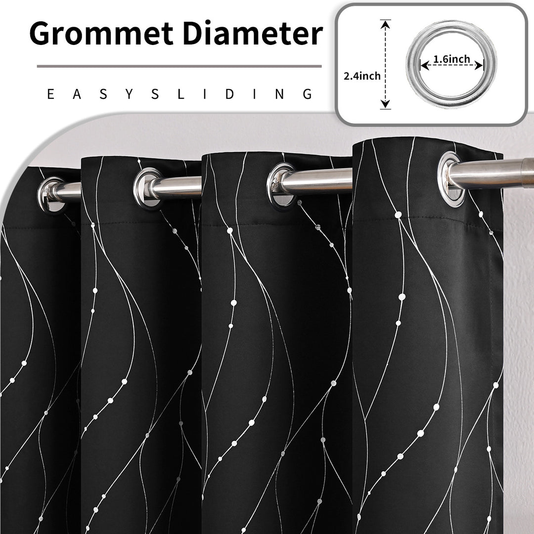 Blackout Wave Pattern Window Curtains