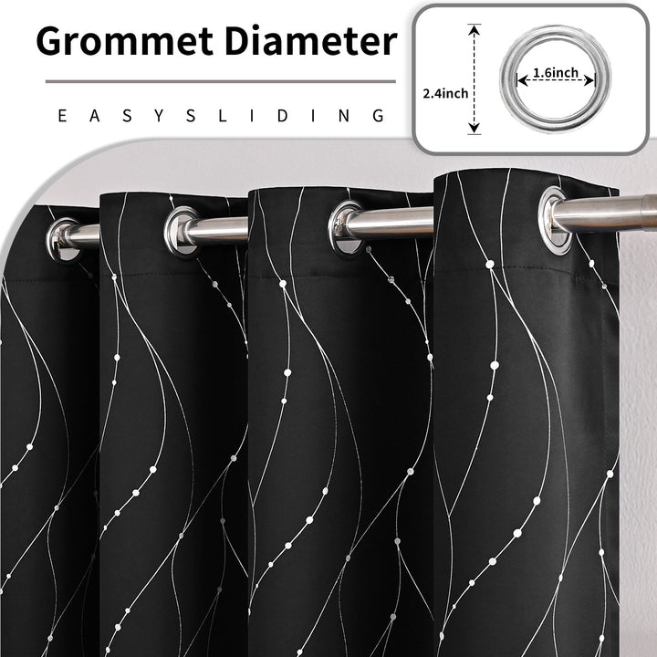 Blackout Wave Pattern Window Curtains