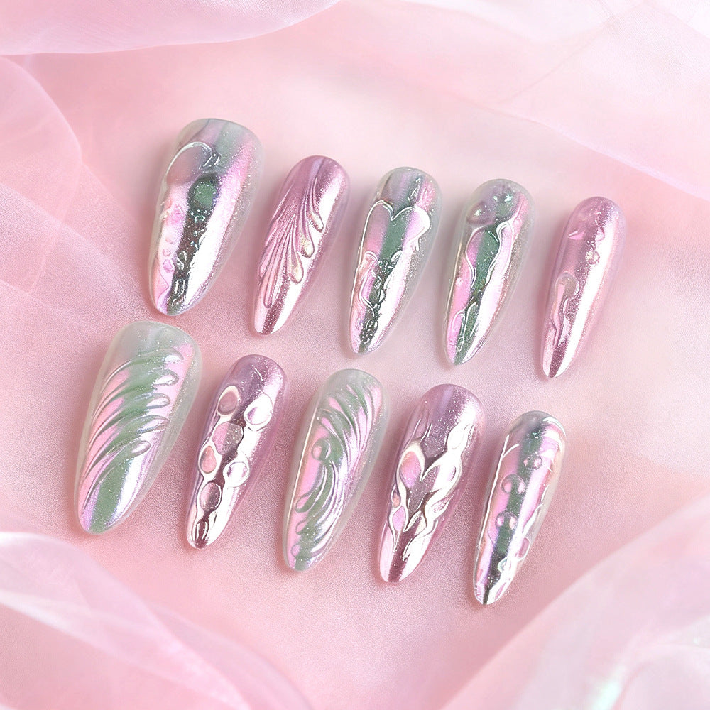 Artistic Metallic Gel Nail Art Design Bowlift