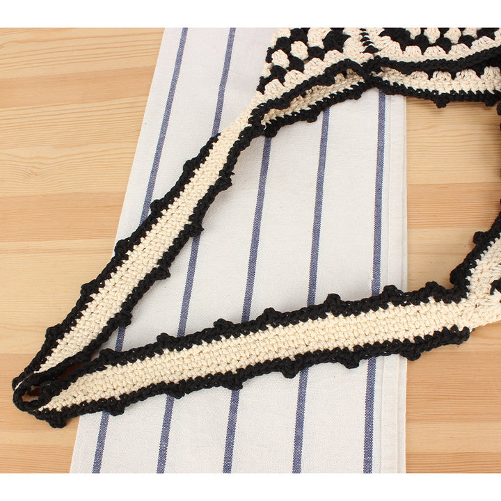 Handmade Macrame Shoulder Bag with Floral Patterns Bowlift