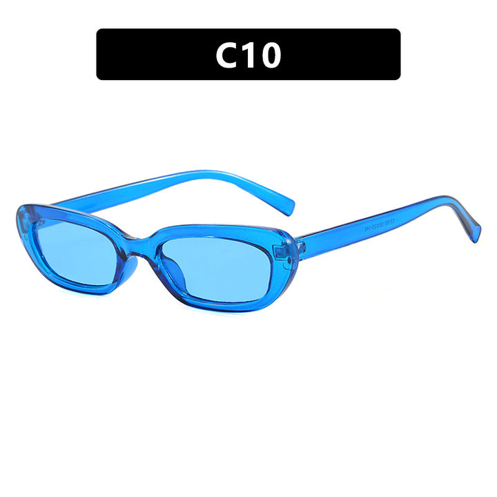 Women's trendy cat-eye sunglasses with transparent plastic frame and UV protection Bowlift