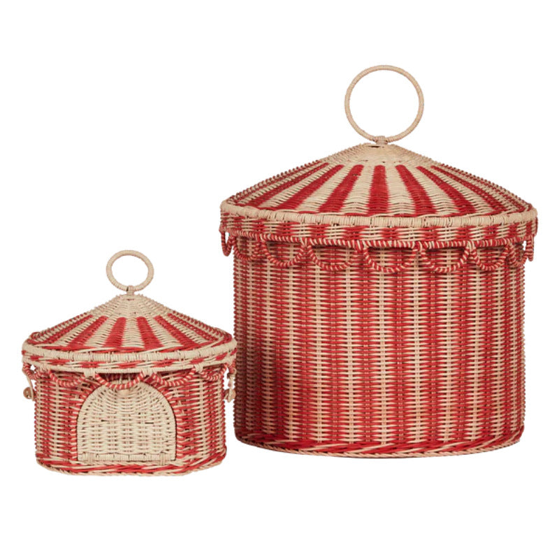 Playful cat basket in circus design Bowlift