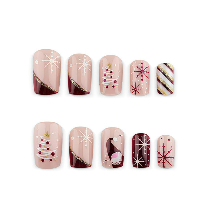 Artificial Nails in Festive Christmas Design Bowlift