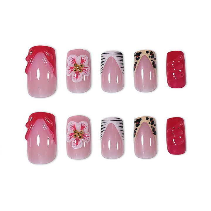 Decorative Artistic Press-On Nail Set Bowlift