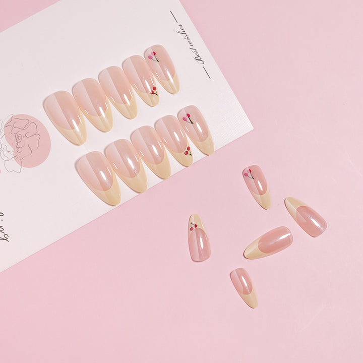 Cherry Blossom Accent Press-On Nails Bowlift