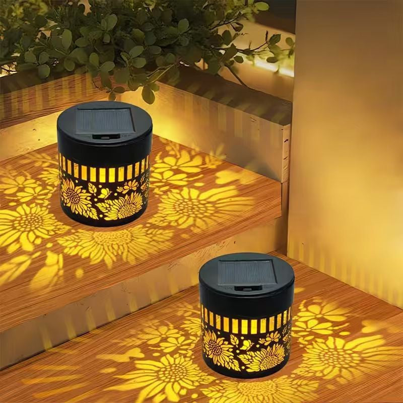 Decorative Solar RGB Mandala Projection Wall And Stake Garden Light Bowlift