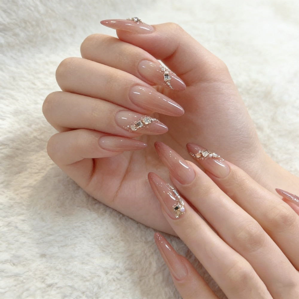 Artistic Press-On Nail Set with Unique Bow and Heart Accents Bowlift