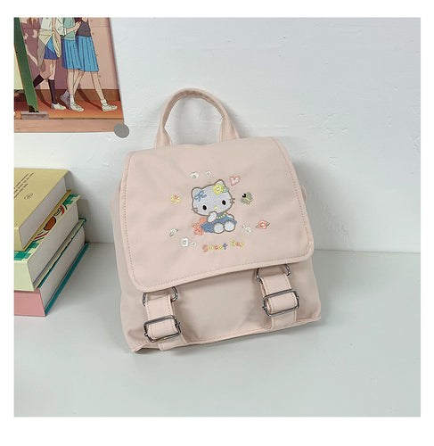 Cute Character Embroidered Backpack