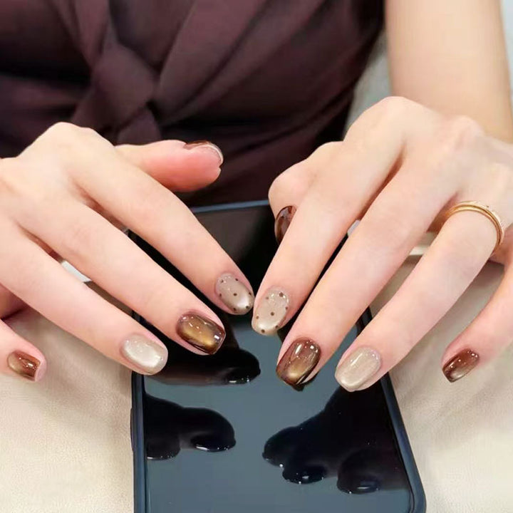 Elegant French Tip Press-On Nail Set Bowlift