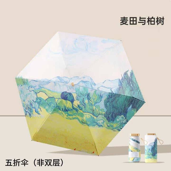 Ladies Folding Umbrella with Elegant Floral Design Bowlift