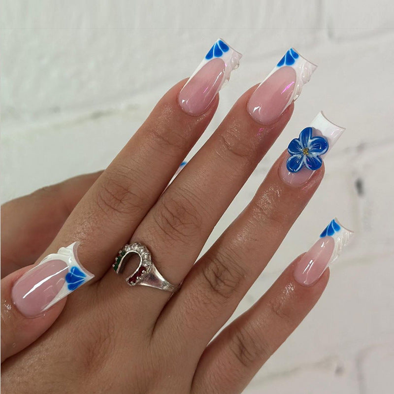 Decorative Floral Press-On Nails Set Bowlift