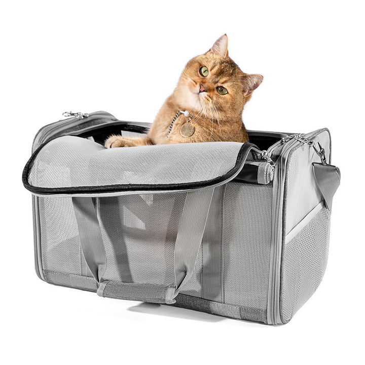 Pet carrier bag with breathable mesh inserts Bowlift