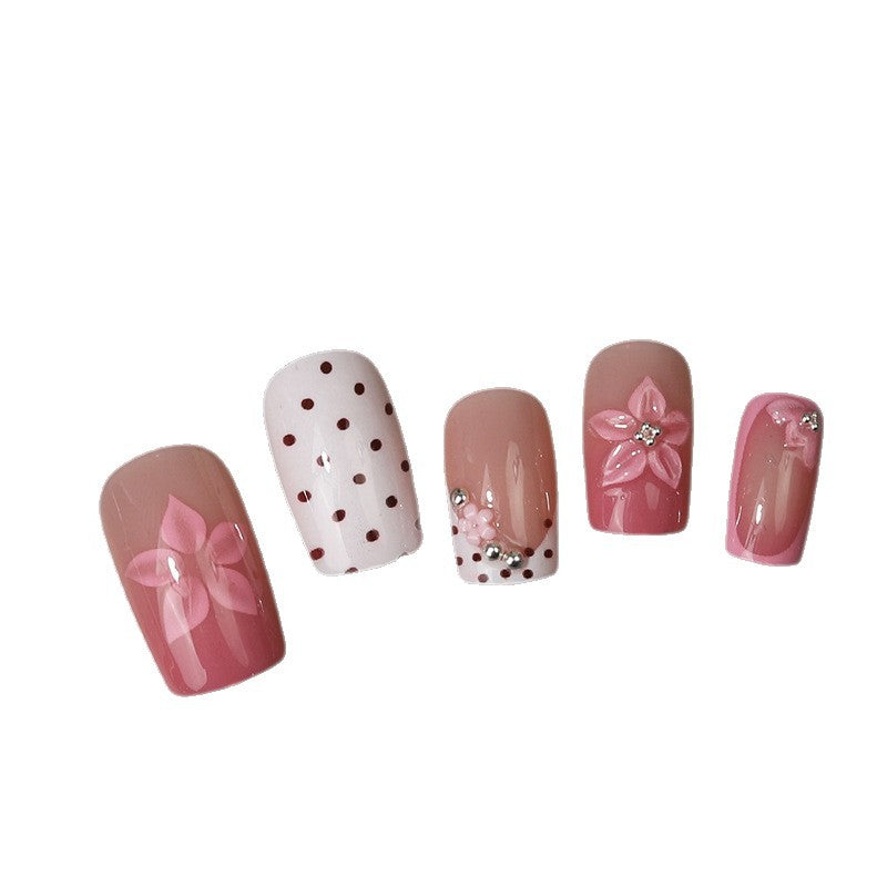 Floral Embellished Press-On Nail Set Bowlift