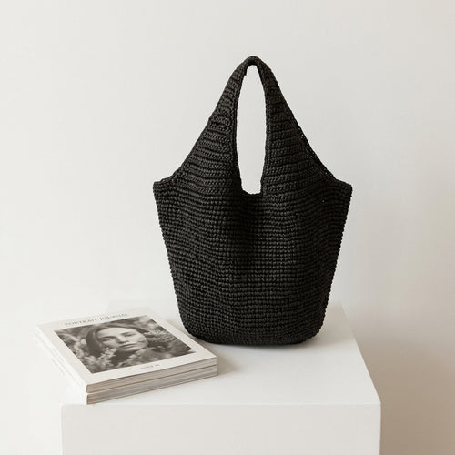 Handmade Macrame Tote Bag with Fine Structure Bowlift