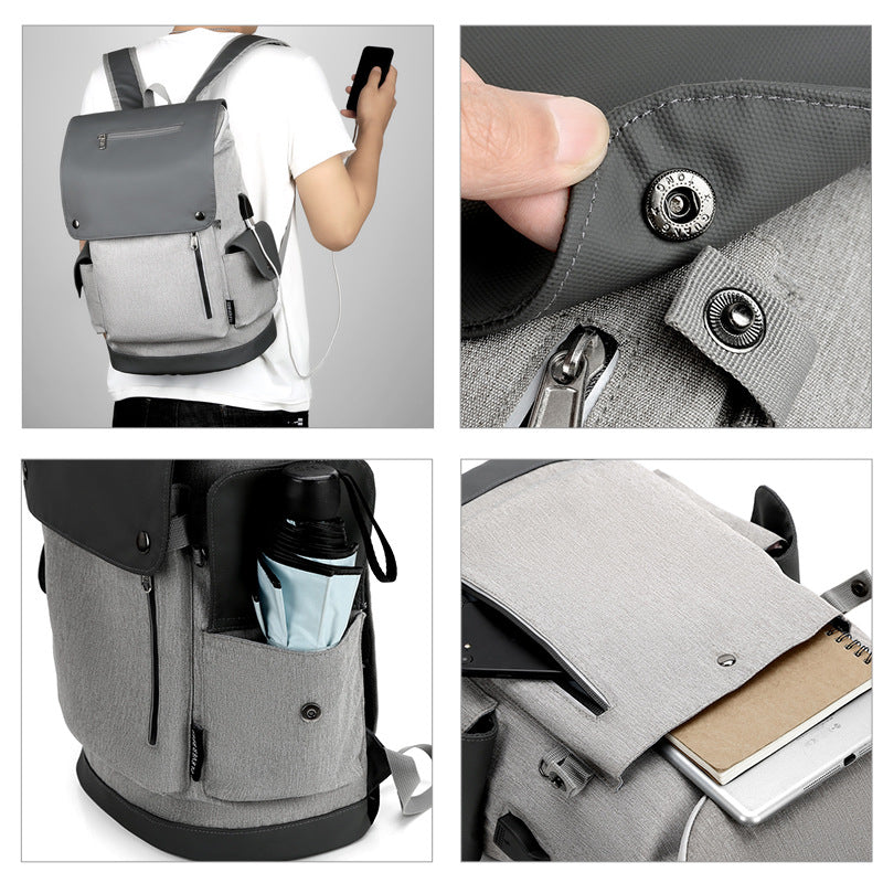 Unisex Anti-Theft Urban Laptop Backpack with Water-Resistant Flap and Multiple Organizer Pockets Bowlift
