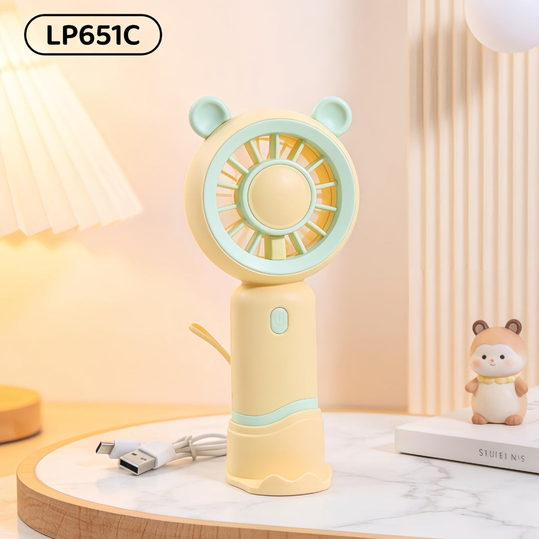 Women Portable Hand Fan with Cute Snail Design Bowlift