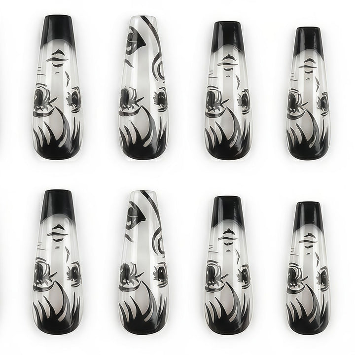 Art Nail Set with Artistic Portrait Designs Bowlift