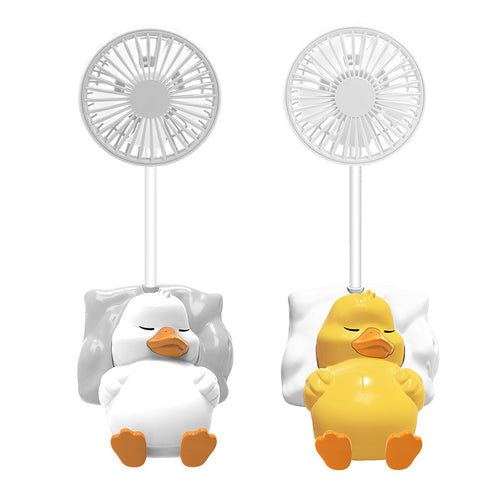 Unisex Portable Hand Fan in a Charming Duck Design Bowlift