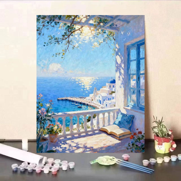 Scenic Coastal View Paint by Numbers Art Kit Bowlift