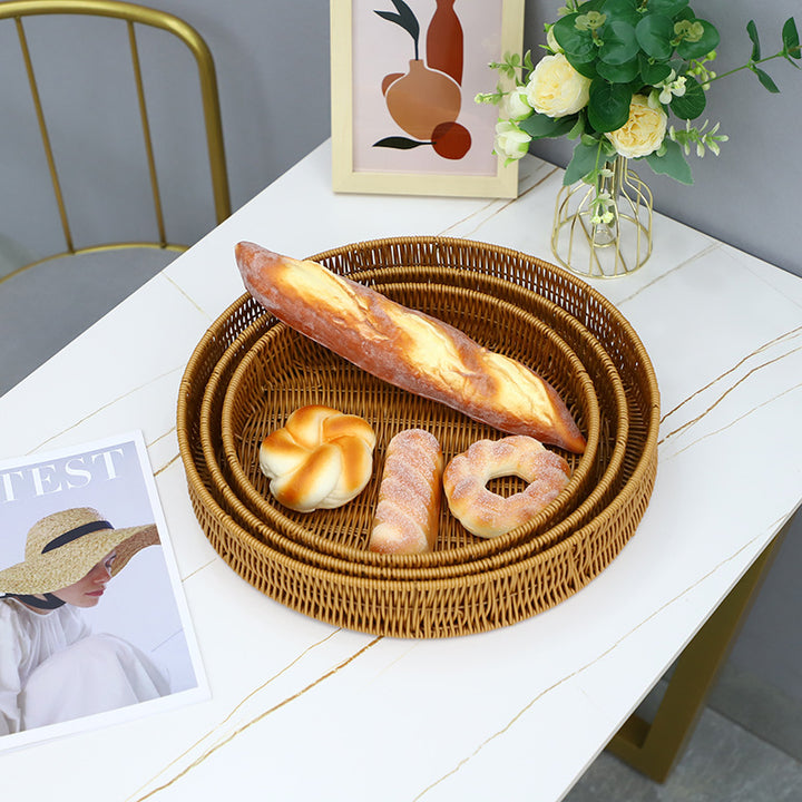 Round Artisan Woven Serving Tray Bowlift