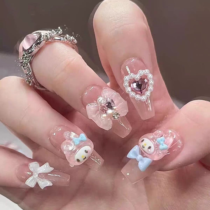 Floral Art Press-On Nails Bowlift