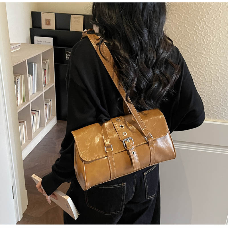 WoVintage Leather Satchel Bag Bowlift