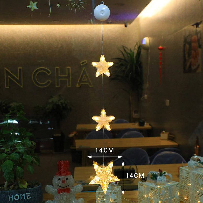 BowLift | Christmas 3pcs LED Light Star Hanging Tree Sucker Window Ornaments