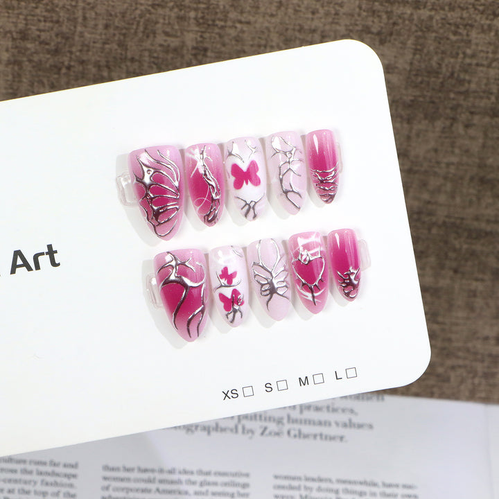 Artistic Butterfly Press-On Nail Set Bowlift