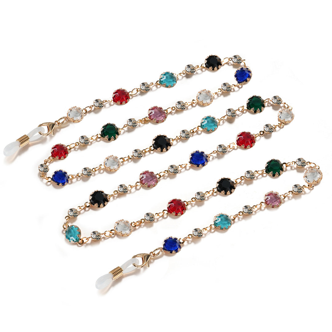 Crystal-Embellished Eyewear Chain Bowlift