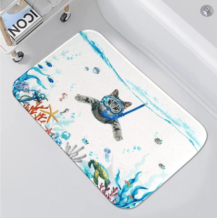 Cute Cartoon Bunny-Themed Bath Mat Bowlift