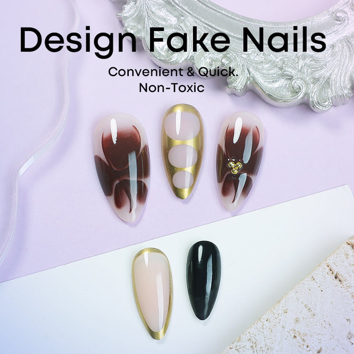 Art nail set with creative geometric accents Bowlift