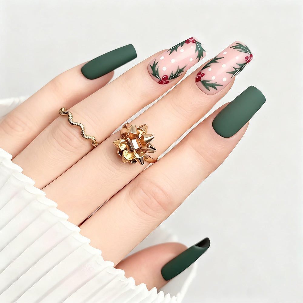 Artificial Nail Set with Colorful Flower Patterns Bowlift