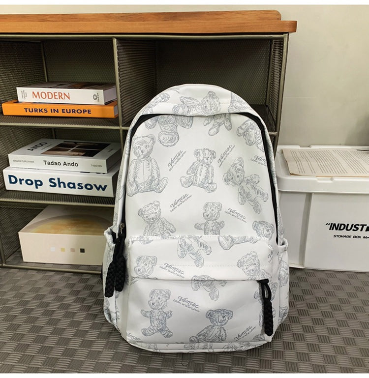 Playful Teddy Bear-Print Backpack