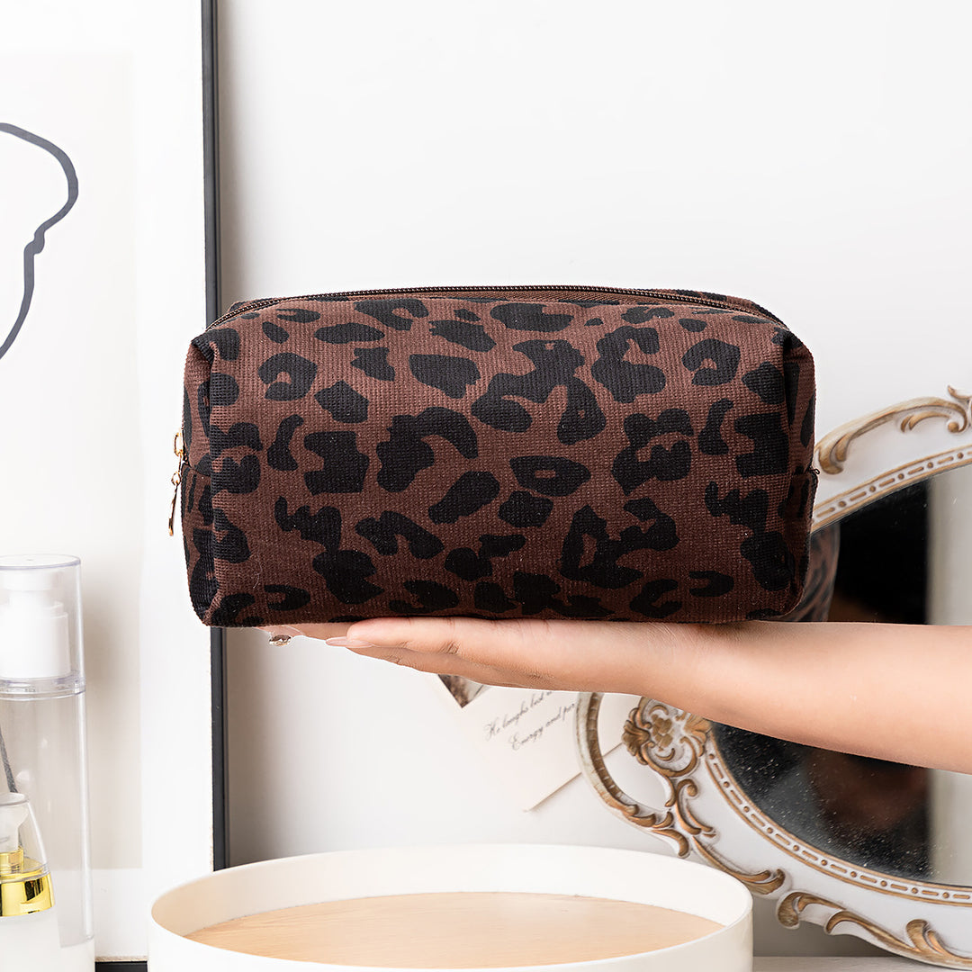 Textured Leopard Print Pencil Case Bowlift