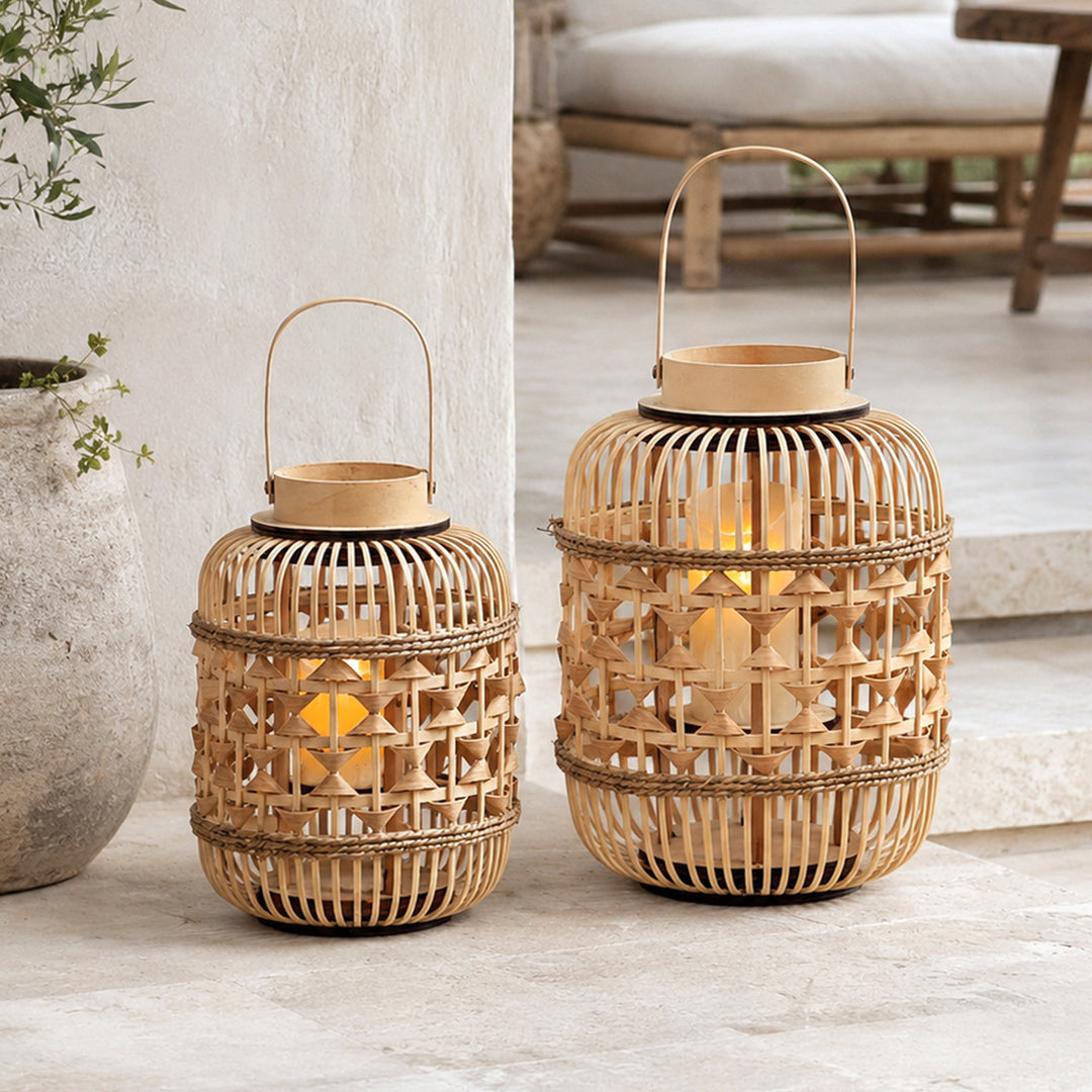 Decorative Lantern made of woven bamboo Bowlift