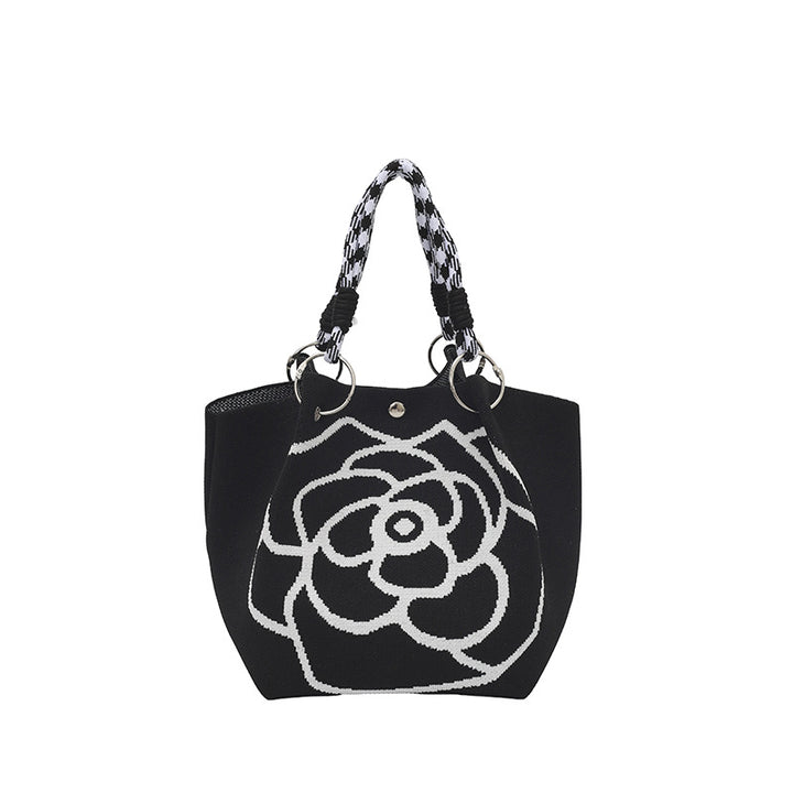 WoFloral Print Textured Handbag Bowlift