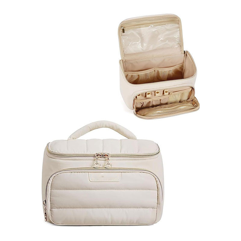 Cosmetic organizer bag with separate compartments and cosmetic compartment Bowlift