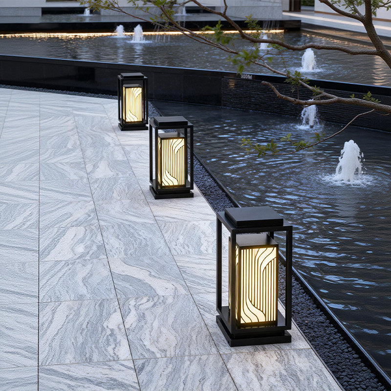 Japanese-Inspired LED Outdoor Lantern With Wooden Frame Bowlift