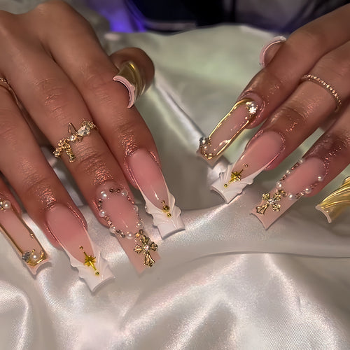 Decorative 3D Press-On Nail Set Bowlift