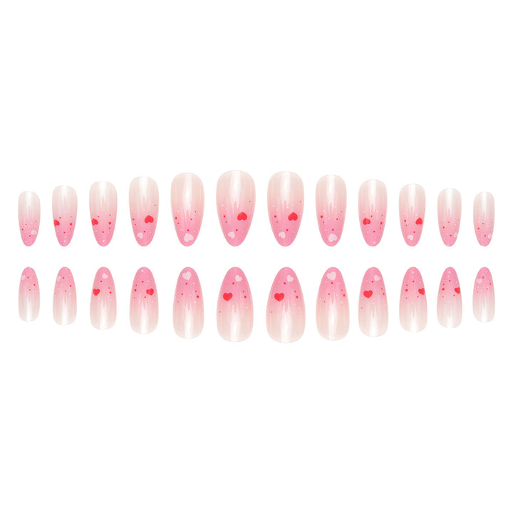 Heart-Design Press-On Nail Art Set Bowlift