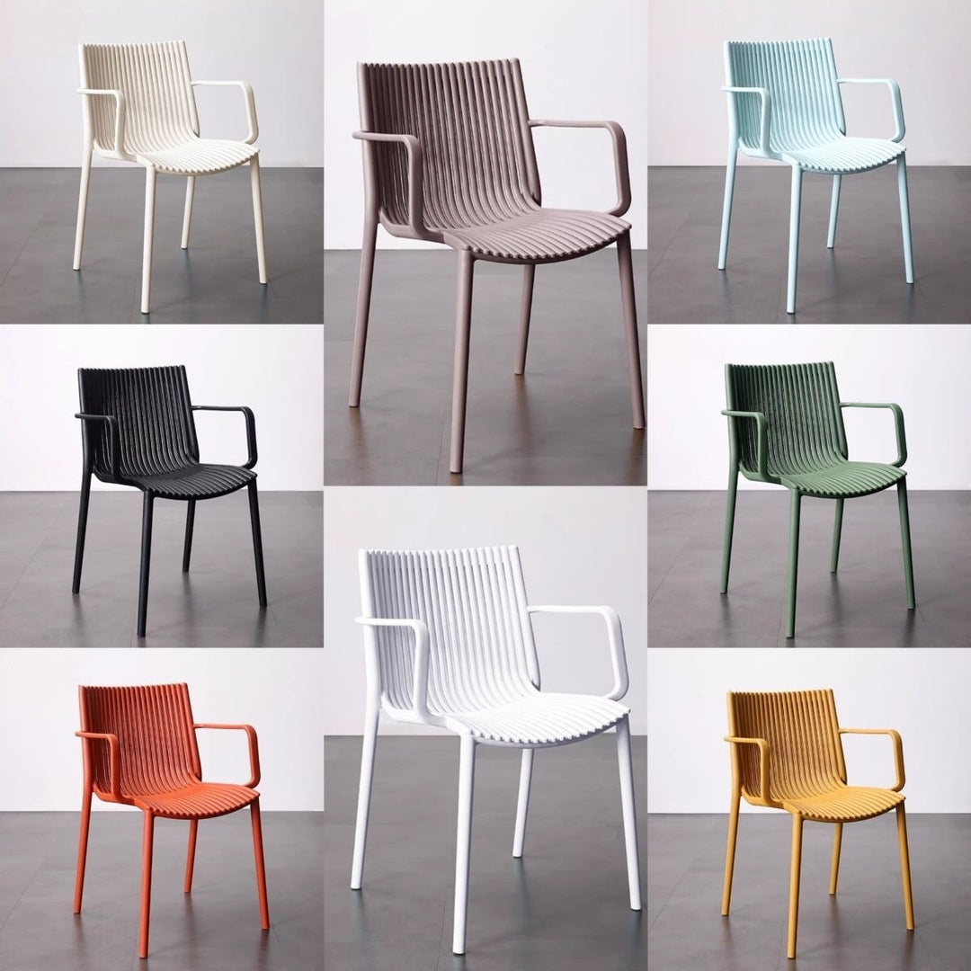 Contemporary Slatted Dining Chair Bowlift