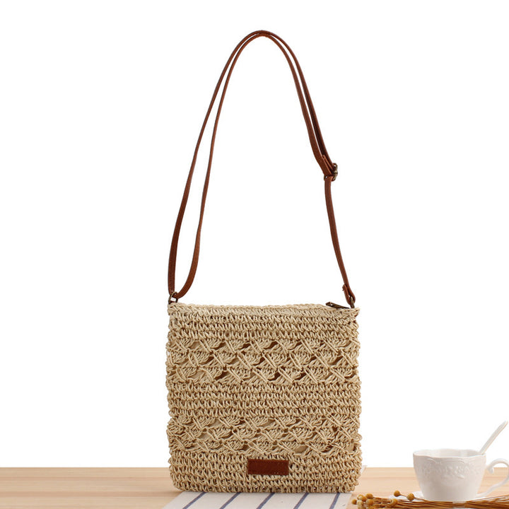 Handbag Made of Braided Natural Material with Adjustable Shoulder Strap Bowlift