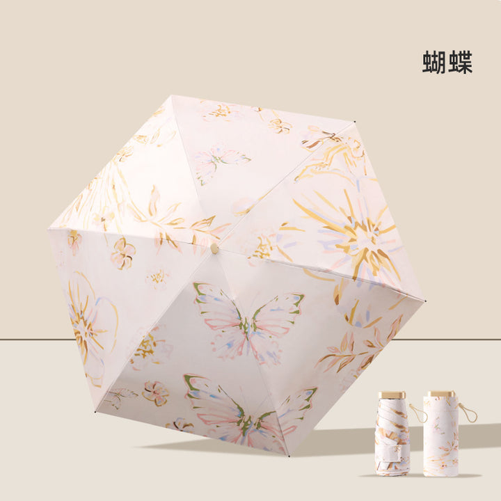 Women's UV Protection Folding Umbrella Bowlift