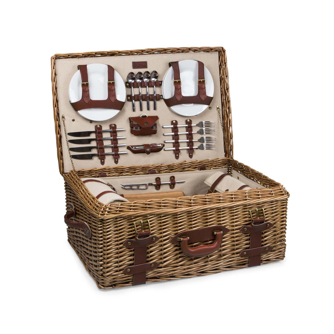 Women's stylish picnic basket with integrated dinnerware set and practical compartments Bowlift