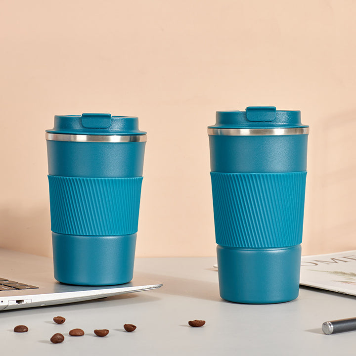Insulated Stainless Steel Travel Coffee Tumbler with Leakproof Lid and Carry Strap Bowlift