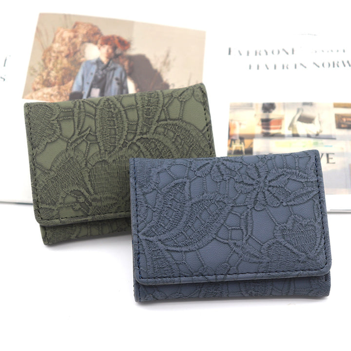 Floral Embossed Leather Coin Wallet