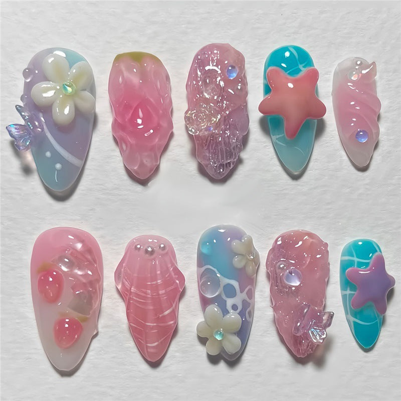 Creative Sea-Inspired Nail Art Extensions Bowlift