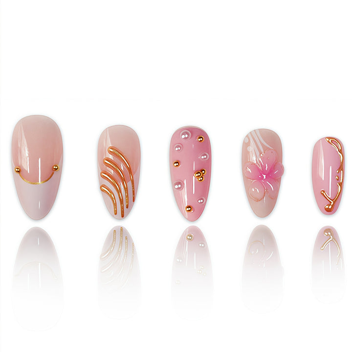 Premium Floral Designer Press-On Nails Bowlift