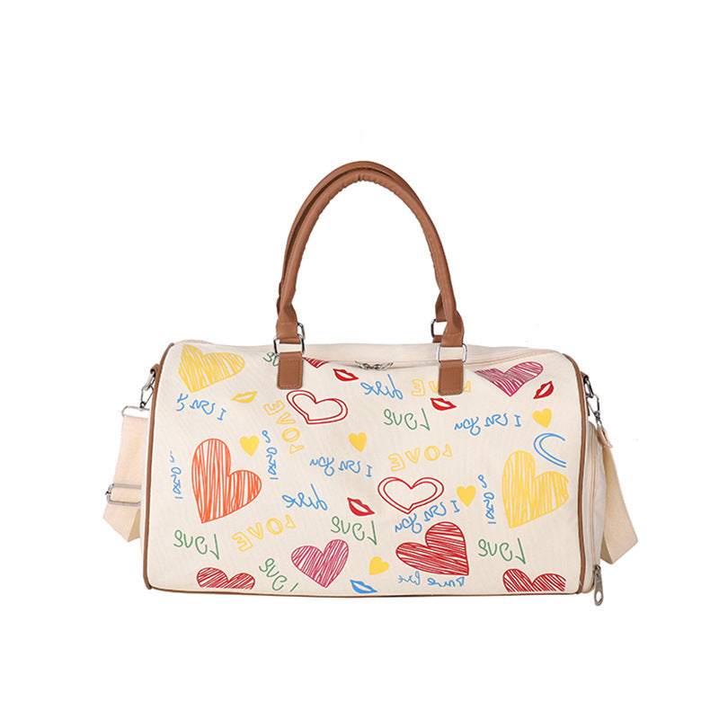 Playful Graphic Print Sports Duffle