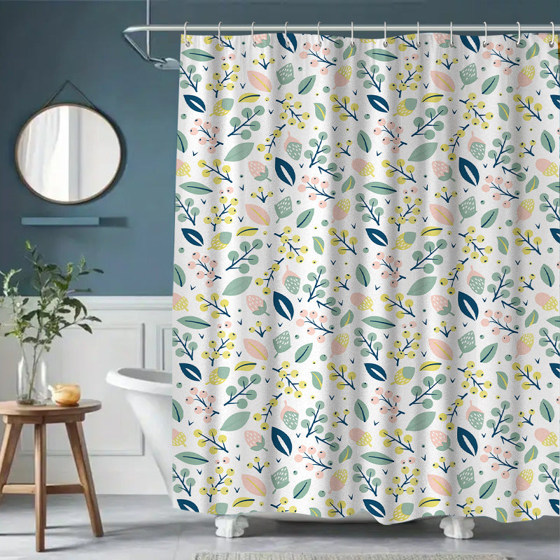 Floral Print Shower Curtain Bowlift